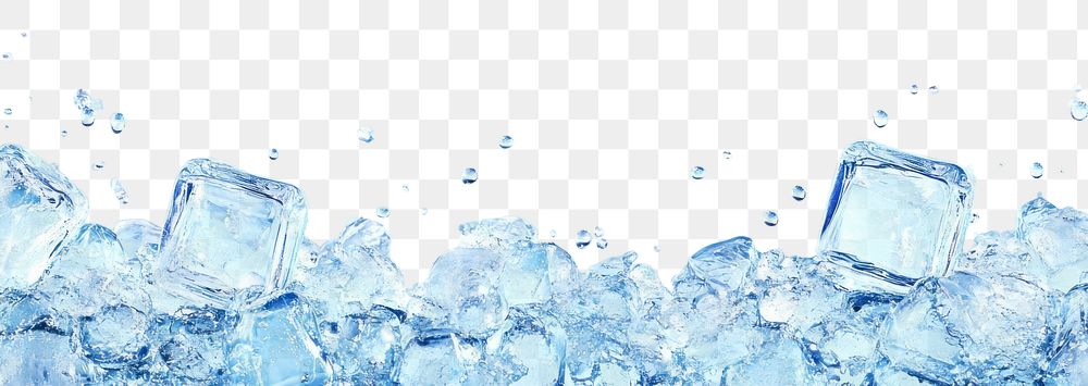 PNG Blue Ice cubes border ice background water.