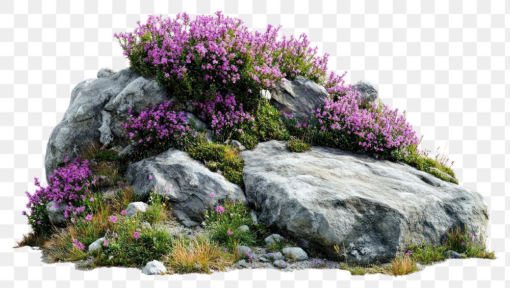 PNG Flowers rock purple nature.