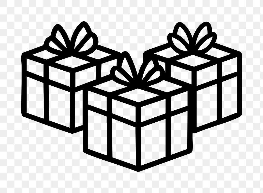 PNG Christmas present boxes illustration holiday gift.