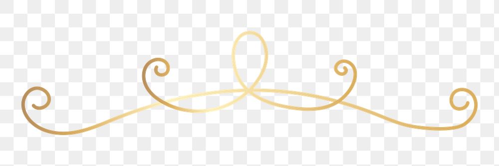 PNG Elegant gold decorative flourish on transparent background