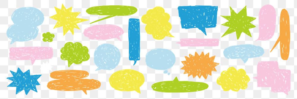 PNG Colorful speech bubble collection, transparent background