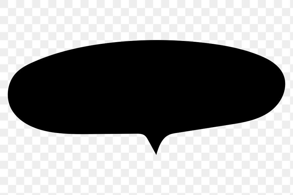 PNG Blank speech bubble silhouette, transparent background