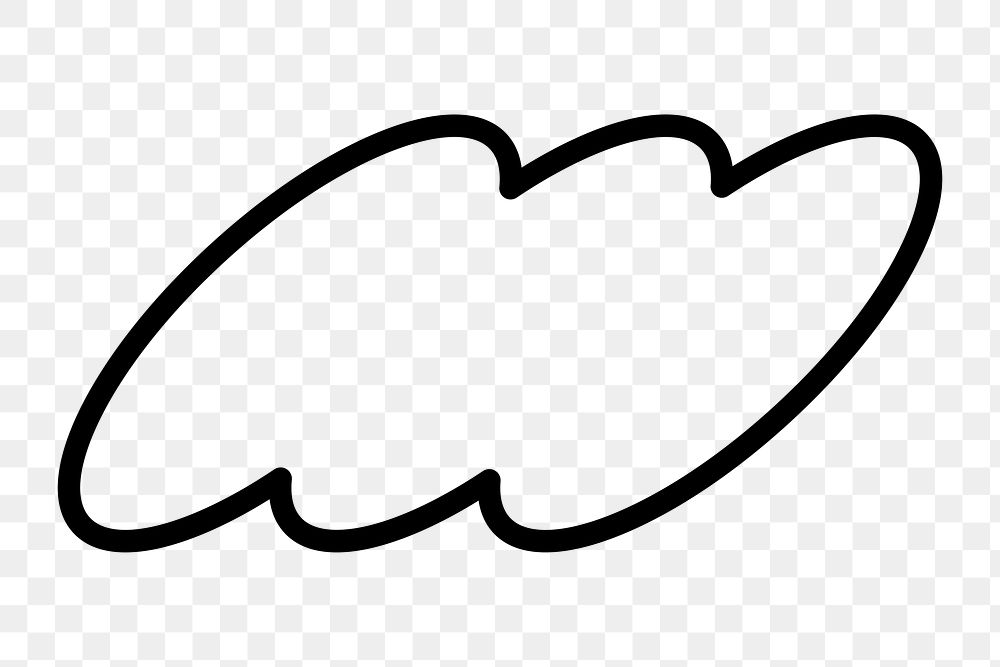 PNG Simple black cloud outline on transparent background