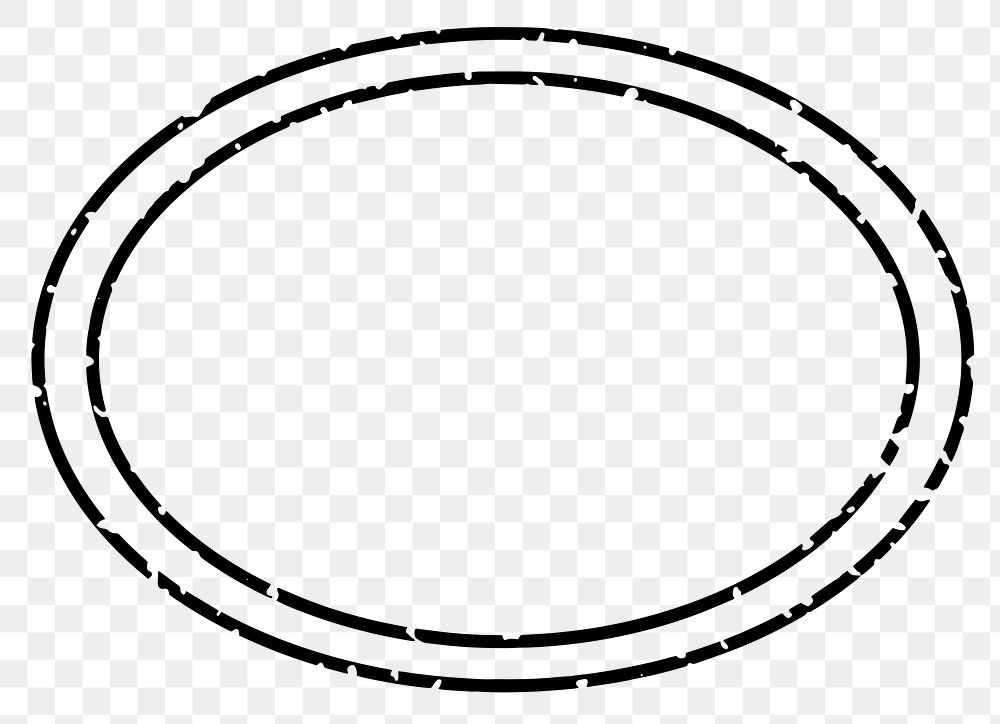 PNG Simple black oval frame illustration, transparent background