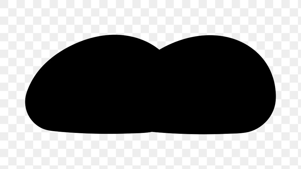 PNG Black silhouette of a mustache. on transparent background