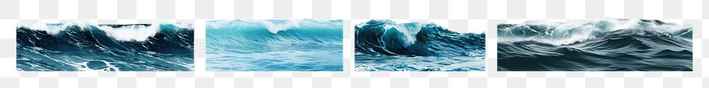 PNG Dynamic ocean waves captured beautifully set, isolated on transparent background