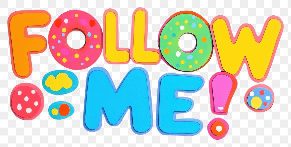 PNG Colorful follow design text. | Free PNG - rawpixel
