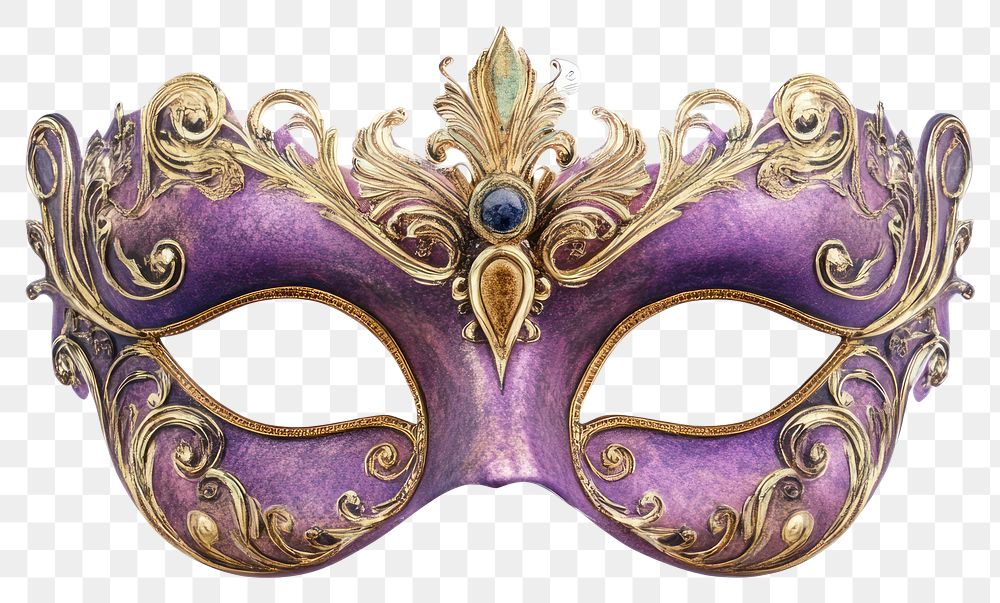 PNG Gold masquerade mask accessories accessory purple.