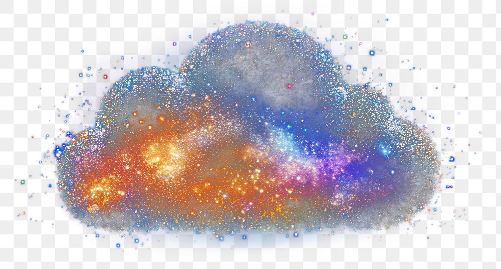 PNG Colorful cloud shape sparkle universe space art.