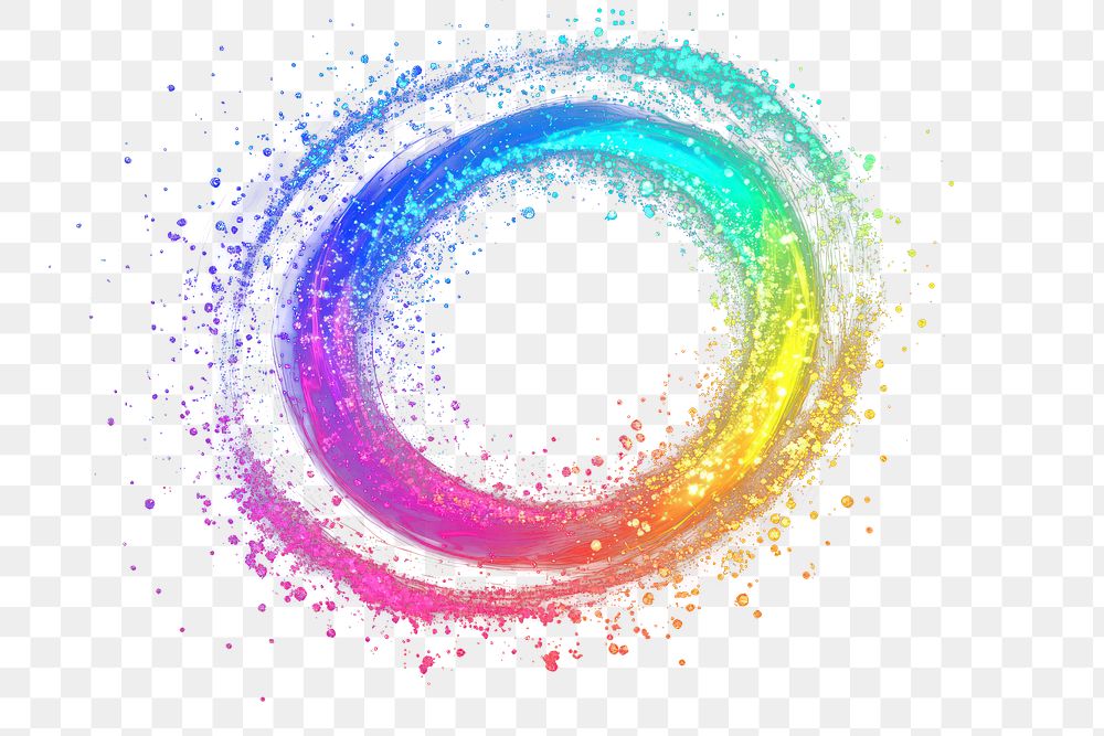 PNG Colorful Spiral sparkle light rainbow colors art.