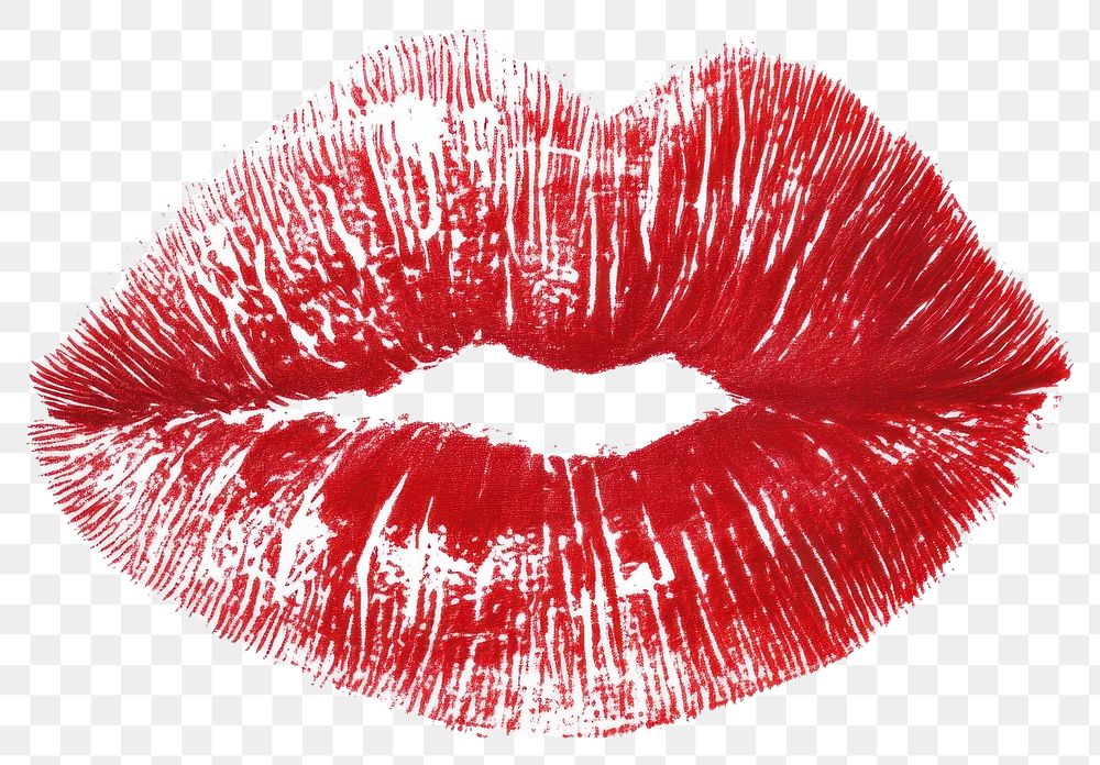 PNG Kiss mark lipstick print red.