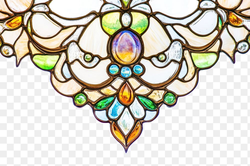 PNG Stained glass window art accessories decorative.