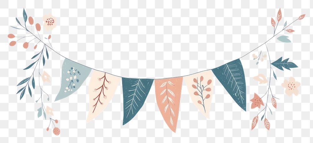 PNG Bunting illustration patterns colors.