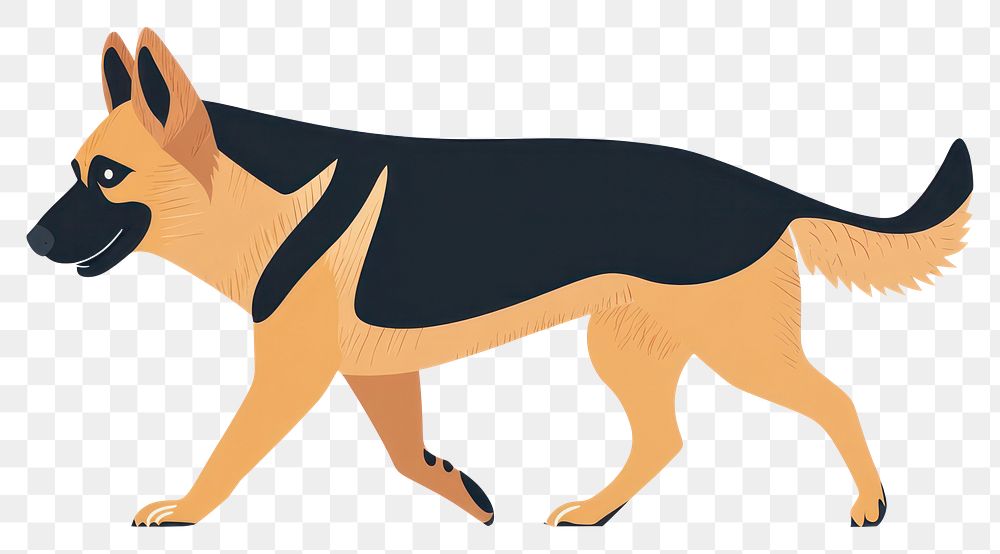 PNG Dog German shepherd walking illustration animal canine.