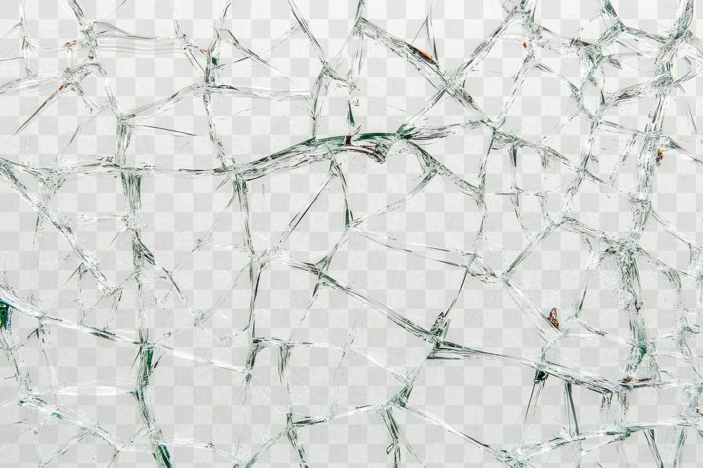 PNG Cracked glass texture shattered pattern.