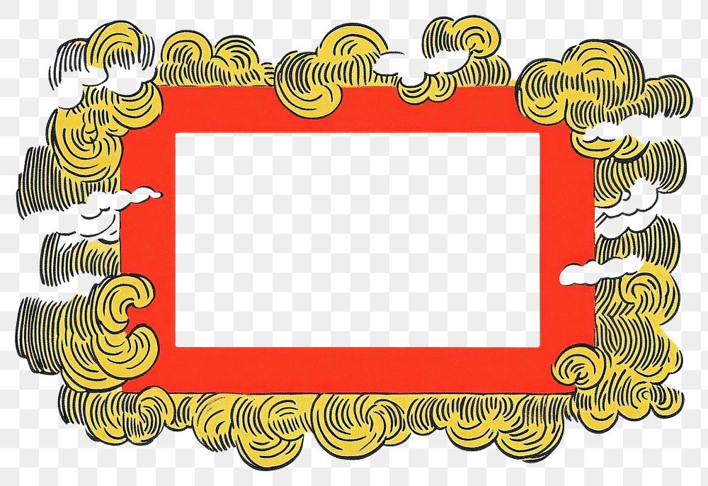 PNG Chinese thin rectangle frame style illustration decorative.