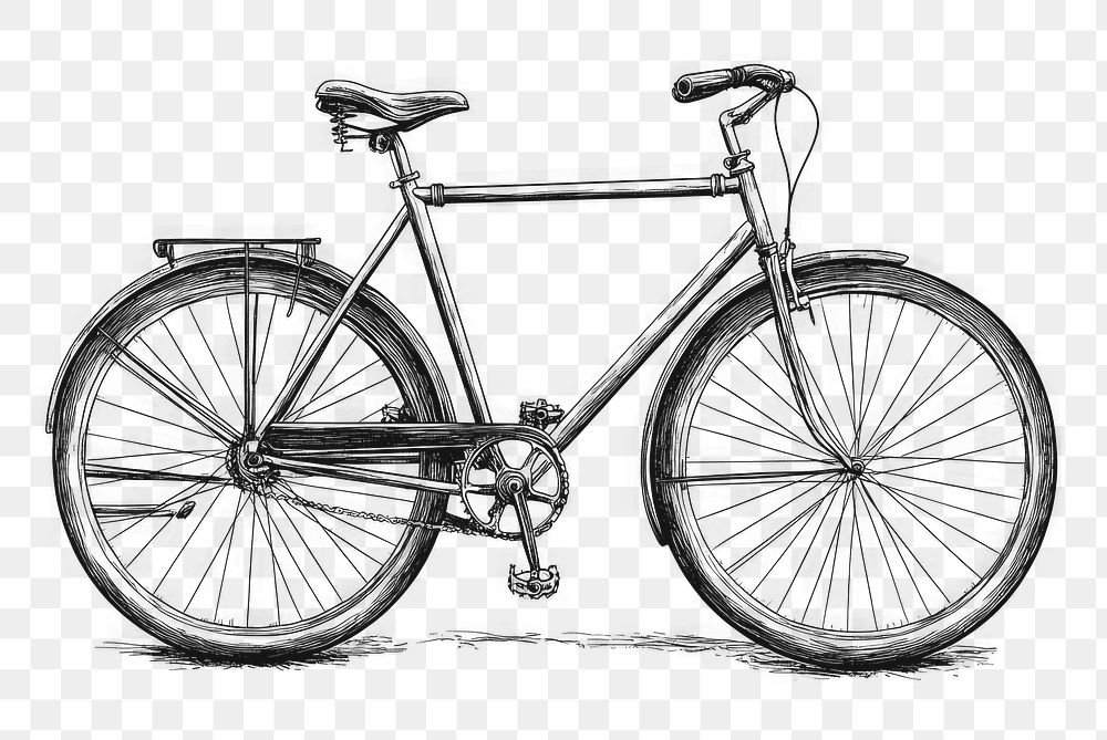 PNG Bicycle black white art.