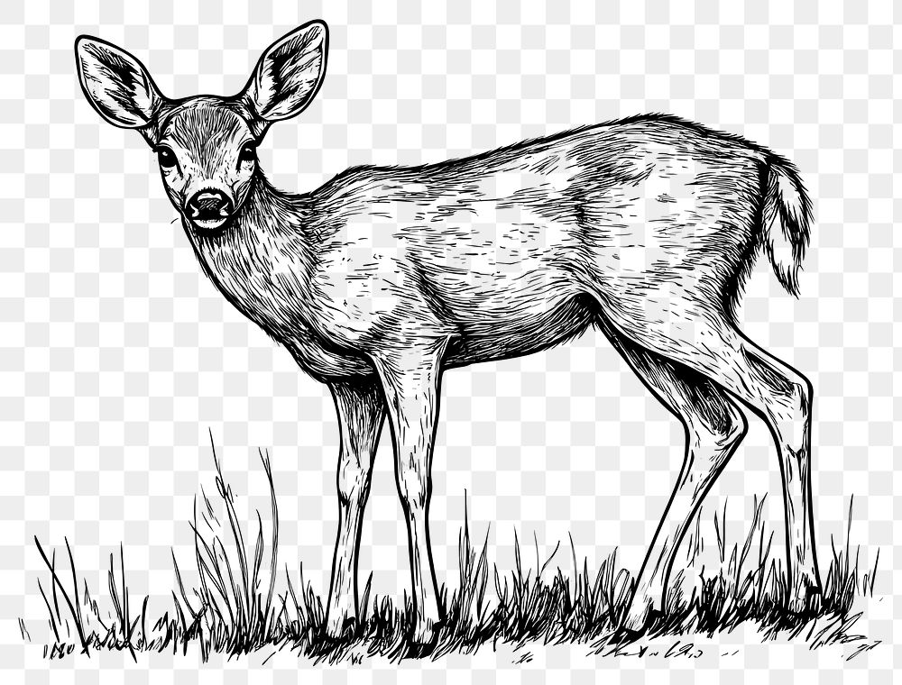 PNG Deer art wildlife drawing.