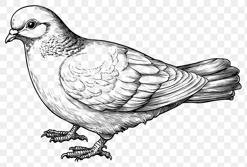 PNG Dove art drawing sketch.