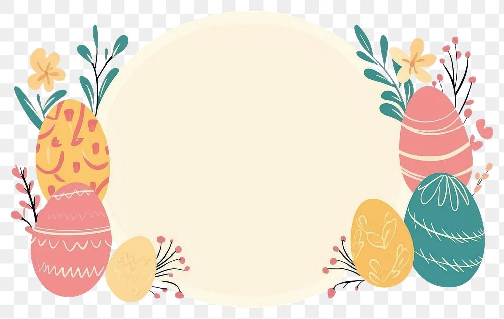 PNG Easter-themed frame eggs illustration decoration.