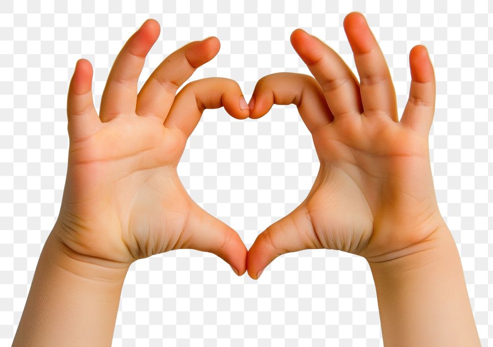 PNG Heart shape hands symbol person.