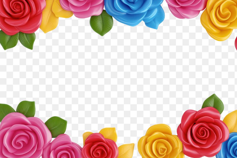 PNG Rose flowers roses border illustration.