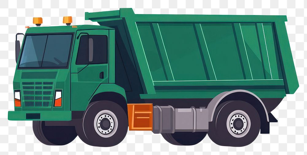 PNG Garbage truck transportation construction illustration.