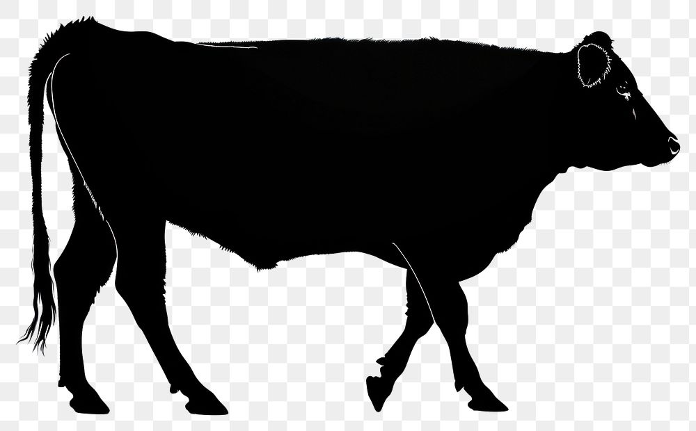 PNG Dairy cow walking silhouette illustration animal.