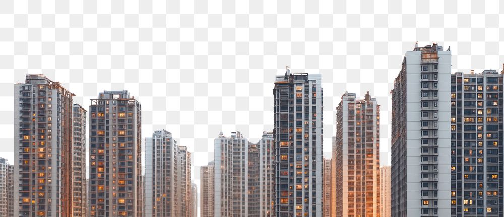 PNG Highrise buildings at dusk architecture cityscape urban.