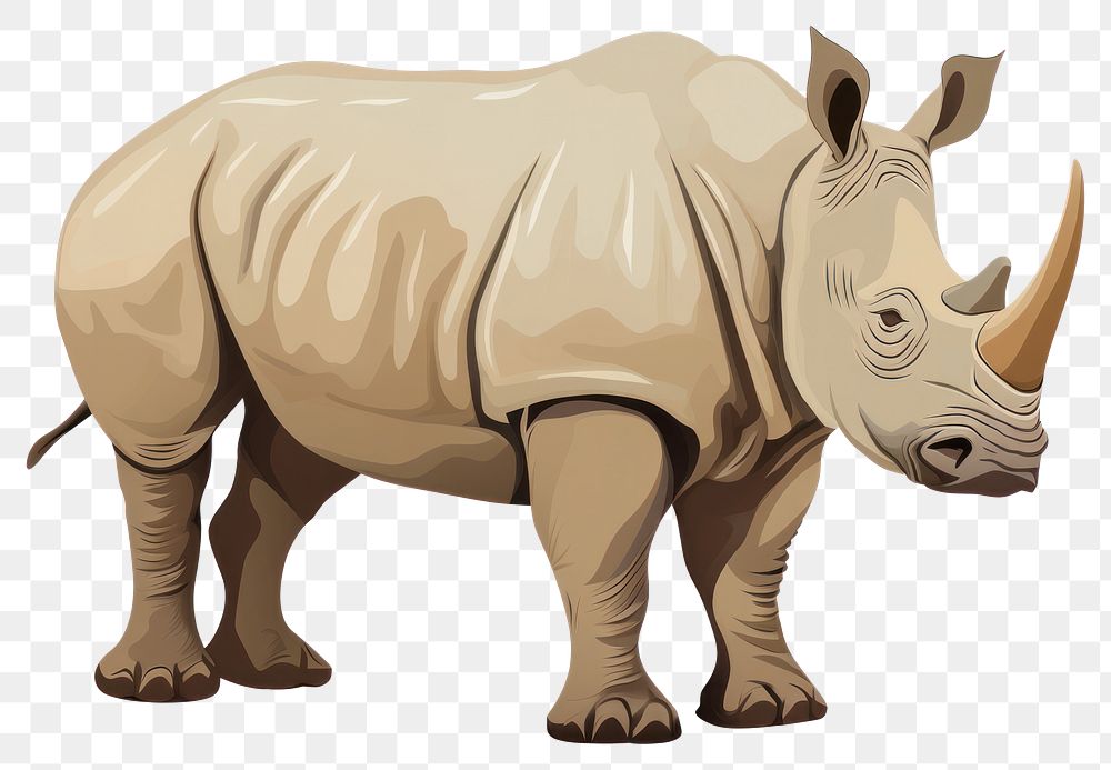 PNG Rhinoceros walking rhino illustration wildlife.