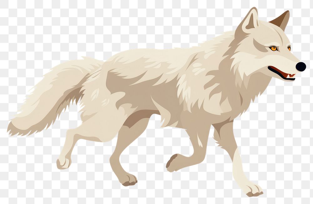 PNG Wolf running wolf illustration animal.