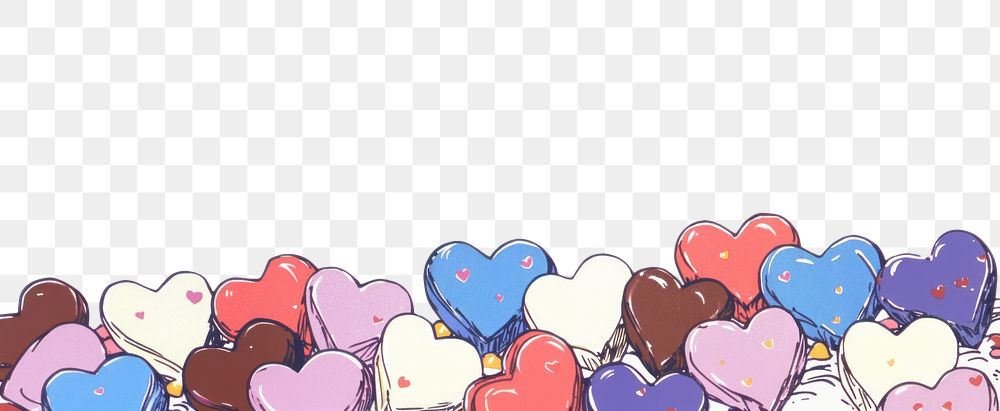 PNG Heart chocolates border illustration hearts theme.