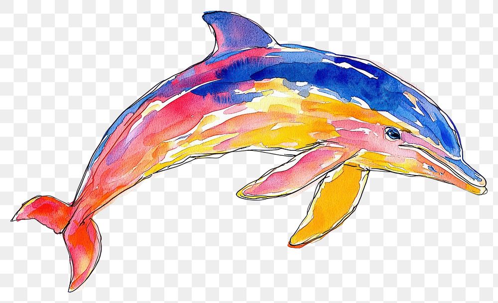 PNG Dolphin dolphin watercolor animal.