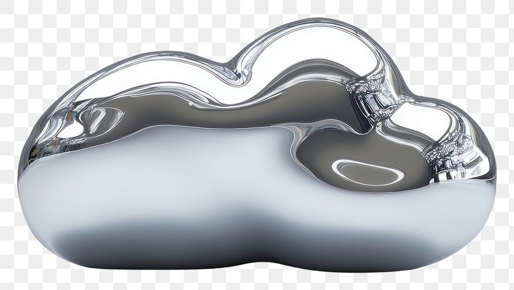 PNG A soft chrome cloud metallic silver smooth.