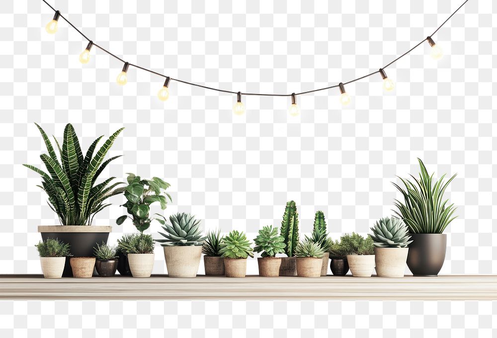 PNG Minimalist Balcony Garden plants minimalist succulent.