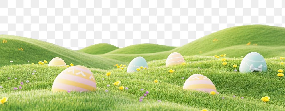 PNG 8 Easter eggs landscape outdoors vibrant.