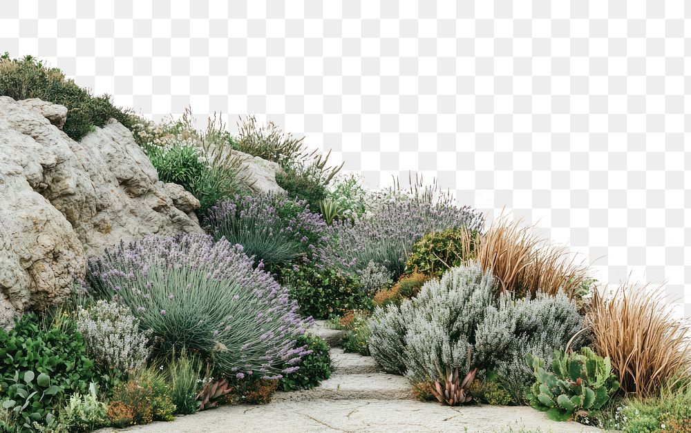 PNG Coastal Cliffside Garden plants vegetation outdoors.