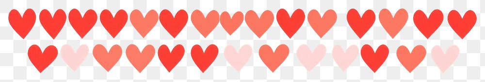 PNG Red line hearts border design valentine's decoration.