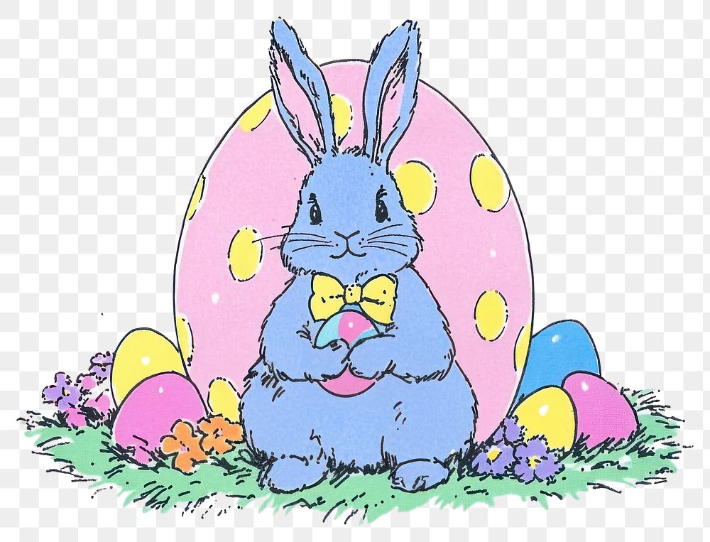 PNG Rabbit easter in suit egg illustration colorful.