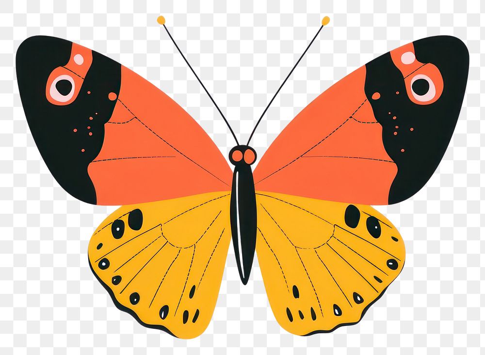 PNG Tangerine Monarch Butterfly Resting butterfly illustration insect.