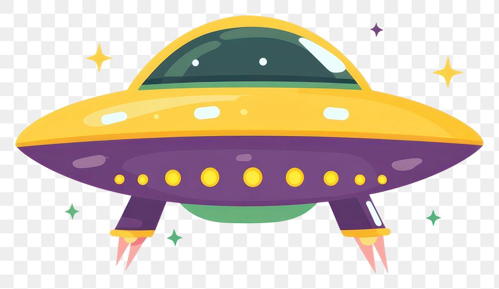 PNG Ufo illustration yellow purple.