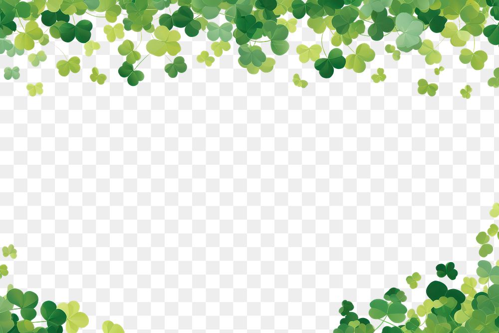 PNG Border of green clover leaves leaf background nature.