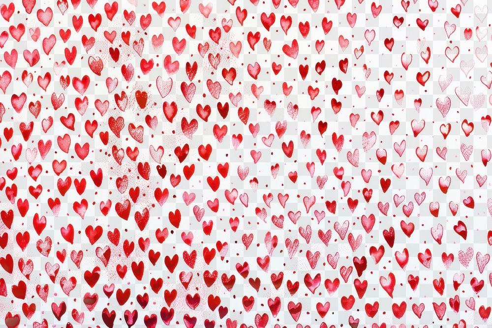 PNG Hand-painted hearts pattern background valentine.