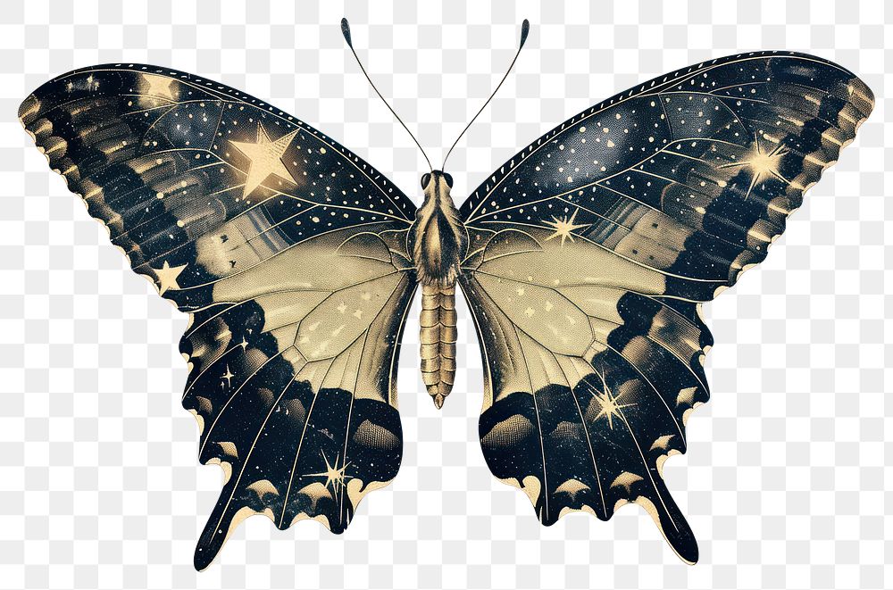 PNG An butterfly illustration stars wings.