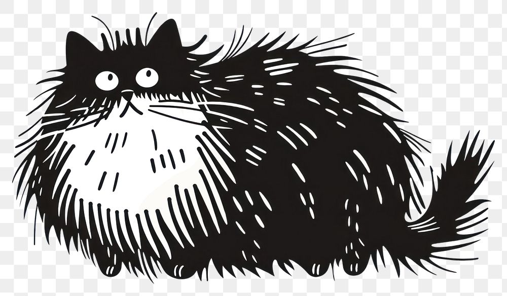 PNG A cat doodle illustration drawing cartoon.