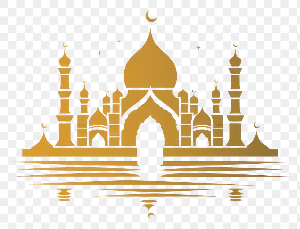 PNG Golden mosque outline vector architecture golden design.