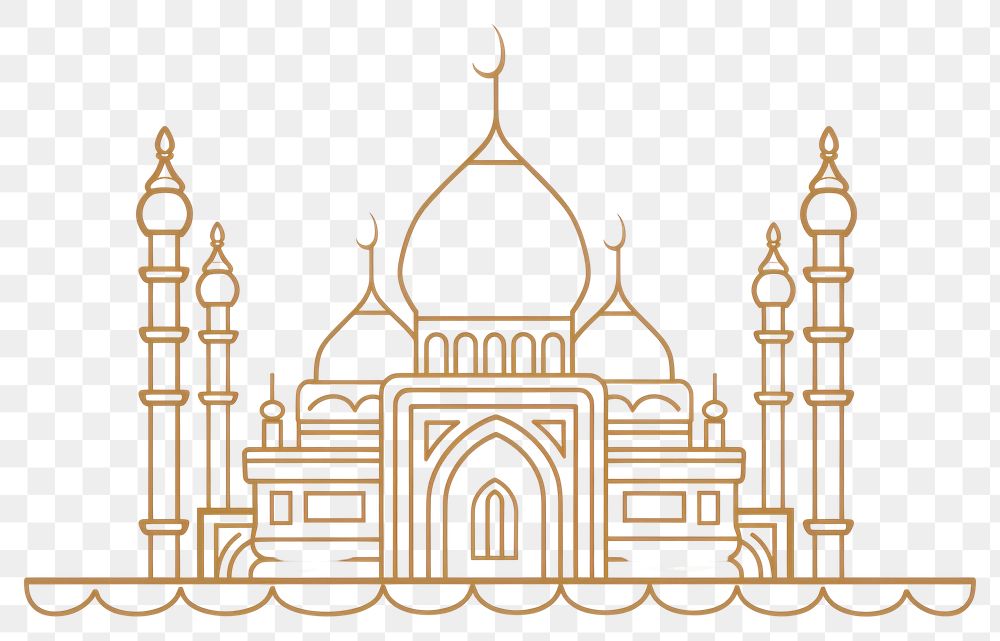 PNG Golden mosque outline vector | Free PNG - rawpixel