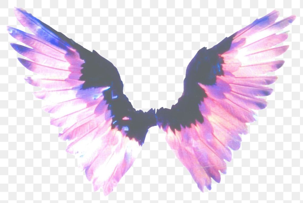 PNG Cutout collage wings purple illustration spiritual.