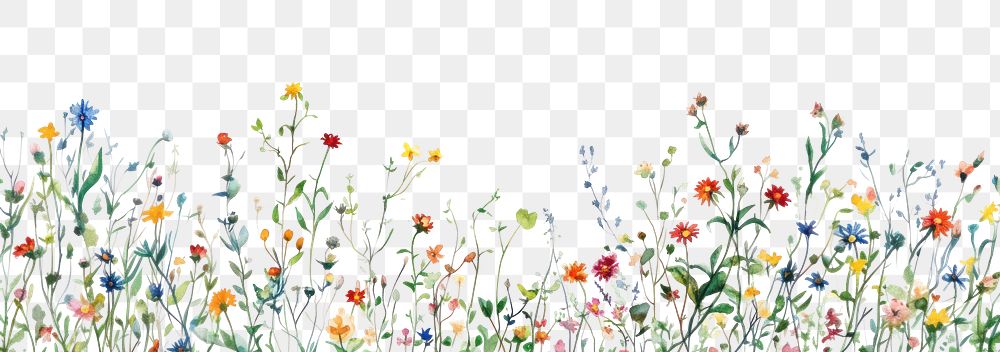 PNG Simple Watercolor wildflowers watercolor nature art.