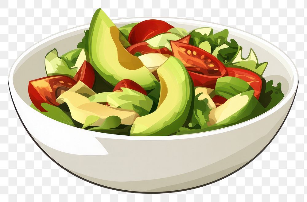 PNG Chicken Avocado Salad avocado illustration transparent.